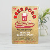 Invitation Pong de bière pour enterrement de vie de garçon (Debout devant)