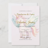 Invitation Ponies 3e anniversaire en espagnol (Devant)