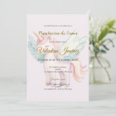 Invitation Ponies 3e anniversaire en espagnol (Debout devant)