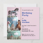 INVITATION PONIES & CASTLES CAKE ANNIVERSAIRE DE ENFANT (Dos)