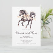 Invitation Ponies et vaches Black Horse 8e fête d'anniversair (Debout devant)