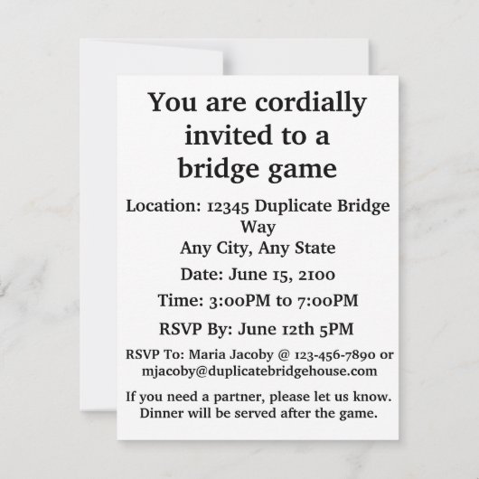 Invitation Pont en double un rassemblement intelligent (Dos)