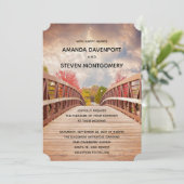 Invitation Pont rustique en bois dans le Mariage campagnard (Debout devant)