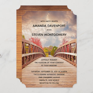 Invitation Pont rustique en bois dans le Mariage campagnard