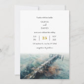 Invitation Ponte en bois rustique Chic Oceanic Art Beach Mari (Devant)