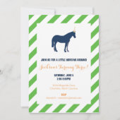 Invitation Pony Birday Party Green (Devant)