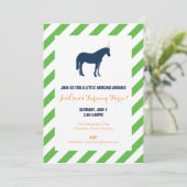 Invitation Pony Birday Party Green (Debout devant)