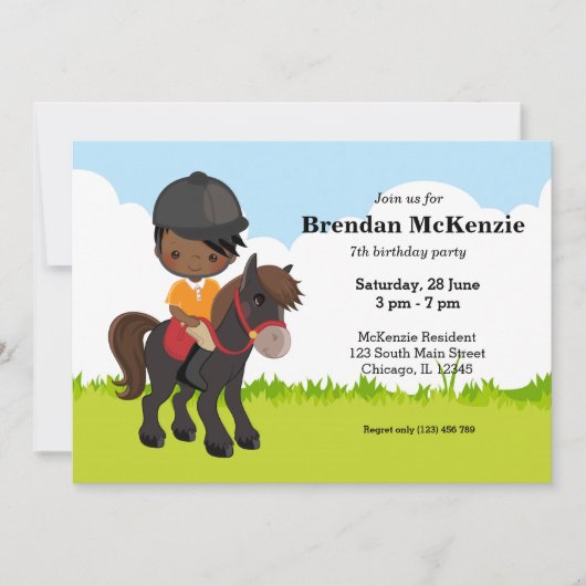 Invitation Pony Equestria Équitation équitation (Devant)