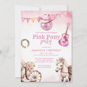 Invitation Pony Pony Pink Pays Western Girl Anniversaire