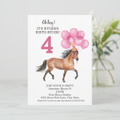 Invitation Pony Ride Anniversaire Fête // Cheval Naissance à  (Debout devant)