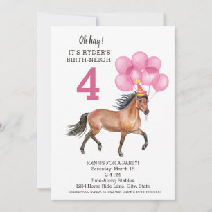Invitation Pony Ride Anniversaire Fête // Cheval Naissance à