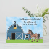Invitation Pony Rides Équitation Garçons Anniversaire Invitat (Debout devant)