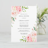 Invitation Pony rose Fête des mariées botanique florale Invit (Debout devant)