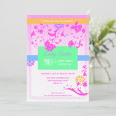 Invitation Pony rose tendance 30e anniversaire Brunch (Debout devant)