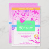 Invitation Pony rose tendance 30e anniversaire Brunch (Devant / Derrière)