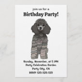 Invitation Poodle Dog Pet Birthday Party (Devant)