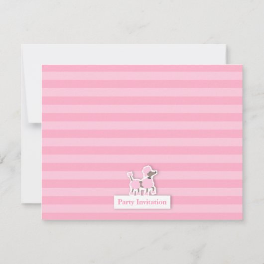 Invitation Poodle Eiffel Tower Paris Anniversaire (Dos)