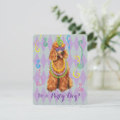 Invitation Poodle Mardi Gras (Debout devant)