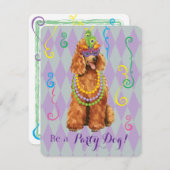 Invitation Poodle Mardi Gras (Devant / Derrière)