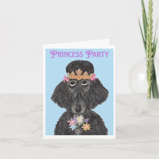 Invitation Poodle Princesse de la Fête (Devant)