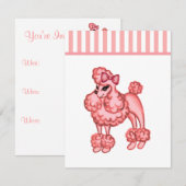 Invitation Poodle Rose (Devant / Derrière)