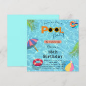 Invitation Pool Anniversaire de fête thème (Devant / Derrière)