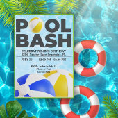 Invitation Pool Bash Deux Grandes Ballons De Plage Anniversai