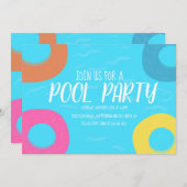 Invitation Pool Bing Party Anniversaire N'importe quel âge (Devant / Derrière)