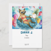 Invitation Pool Birthday Party for Cat Lovers   (Devant)