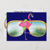 Invitation Pool de Flamants roses / Fête - SRF (Devant / Derrière)