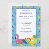 Invitation Pool Float Patterned Pool Party Personnalisé (Devant)