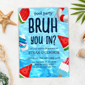 Invitation Pool Grad Party High School