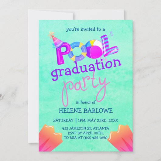 Invitation Pool Grad Party Senior High 2023 Graduation à l'éc (Devant)