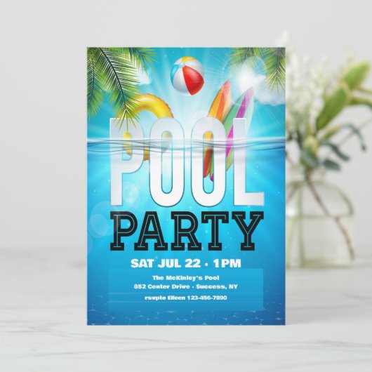 Invitation Pool Party (Debout devant)