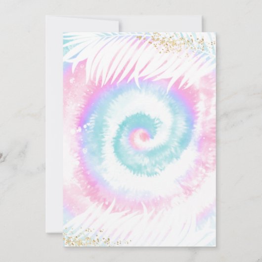 Invitation Pool Party Anniversaire Pink Tie Tee Pool Party (Dos)