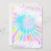 Invitation Pool Party Anniversaire Rose Tie Dye Girly Pool Pa (Dos)