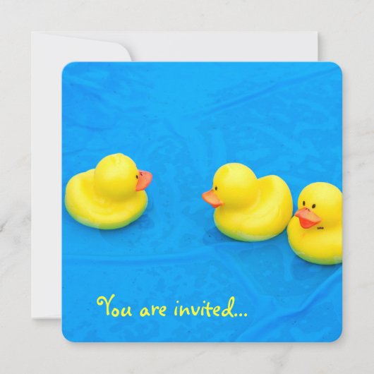 Invitation Pool Party avec canards jaunes (Devant)