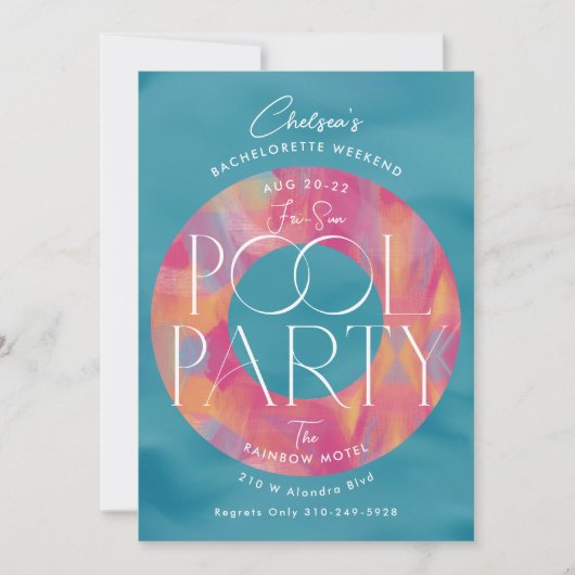 Invitation Pool Party Bachelorette (Devant)