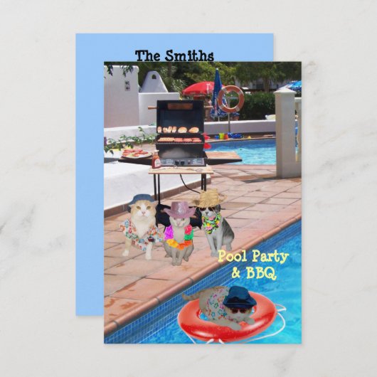 Invitation Pool Party & BBQ (Devant / Derrière)