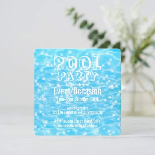 Invitation Pool Party Beach Party Summer Party tendance moder (Debout devant)