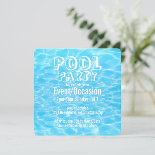 Invitation Pool Party Beach Party Summer Party tendance moder (Debout devant)
