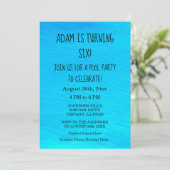 Invitation Pool Party Blue Water Nom personnalisé Anniversair (Debout devant)