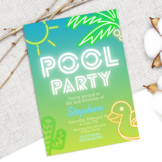 Invitation Pool Party Boy Anniversaire