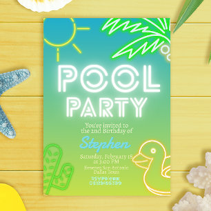 Invitation Pool Party Boy Anniversaire