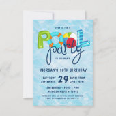 Invitation Pool Party fête d'anniversaire de KId (Devant)
