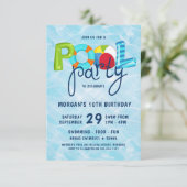 Invitation Pool Party fête d'anniversaire de KId (Debout devant)
