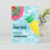 Invitation Pool Party Fête d'anniversaire pour enfants (Debout devant)