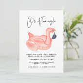 Invitation Pool Party Flamingle Flamant rose Ado Anniversaire (Debout devant)