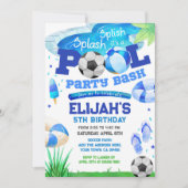 Invitation Pool Party Football Anniversaire (Devant)