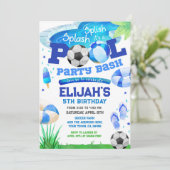 Invitation Pool Party Football Anniversaire (Debout devant)